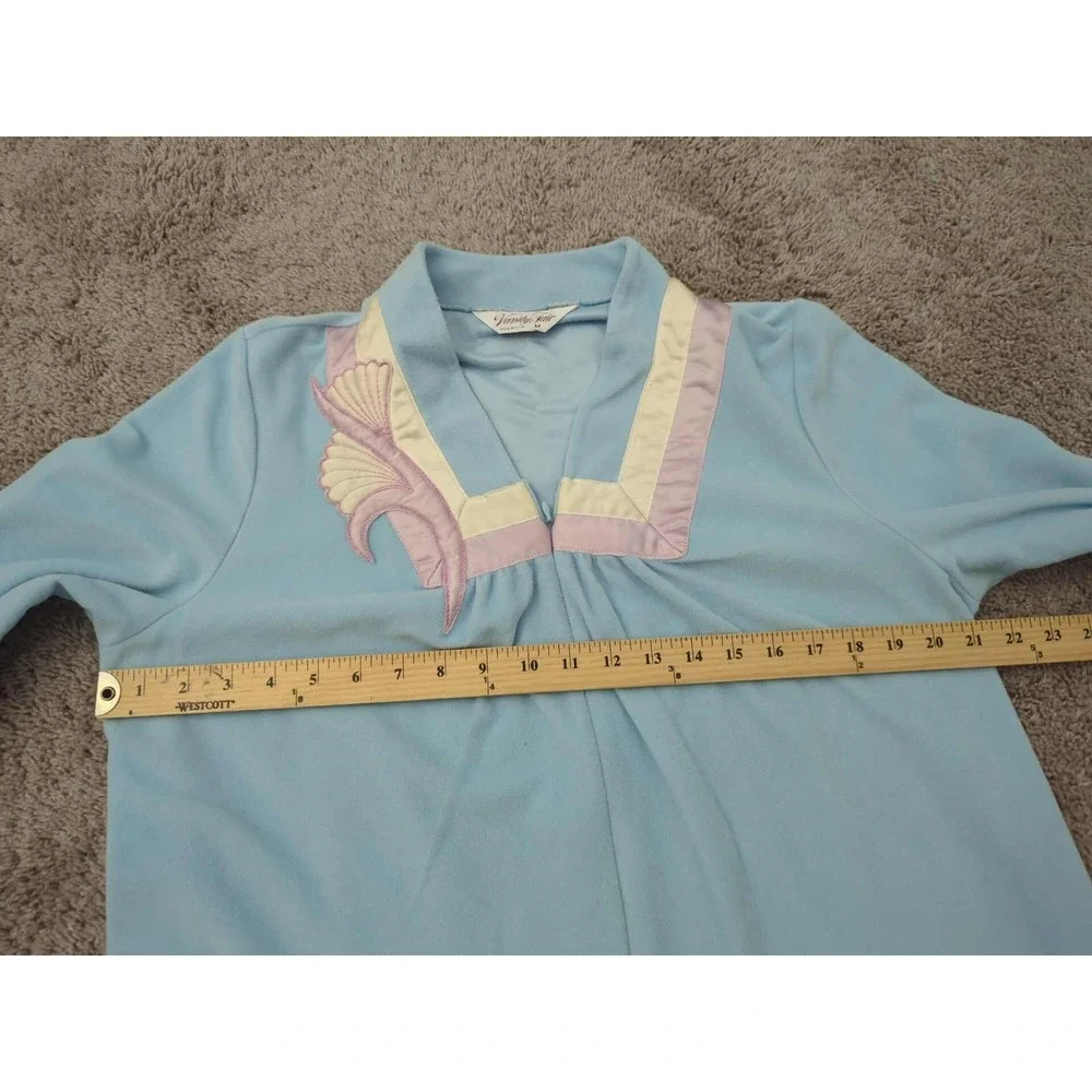 Vintage Vanity Fair Nightgown Womens M 1960s Trim Collar Cuffs Poly Made‎ in USA